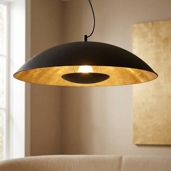 Lampa wisząca Emilienne Lindby, możliwość ściemniania, czarny, salon / jadalnia, metal, nowoczesny