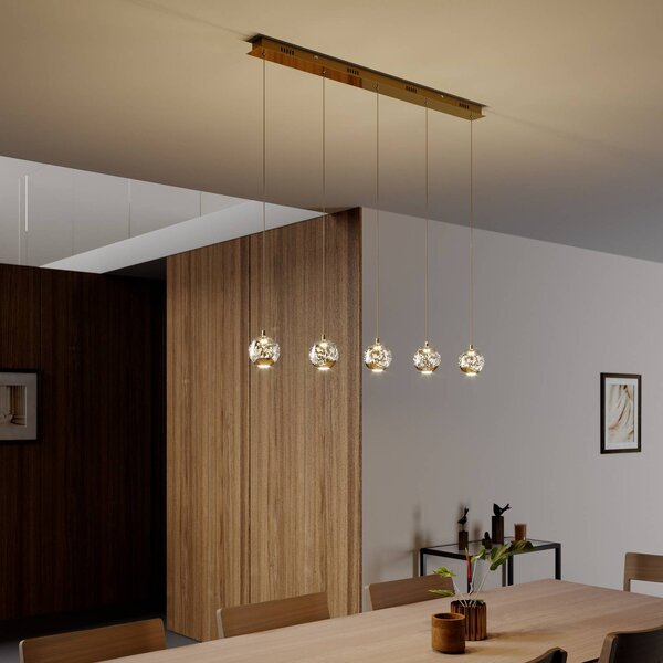 Lampa wisząca szklana Hayley Lucande, przezroczysty / transparentny, salon / jadalnia, szkło, nowoczesny
