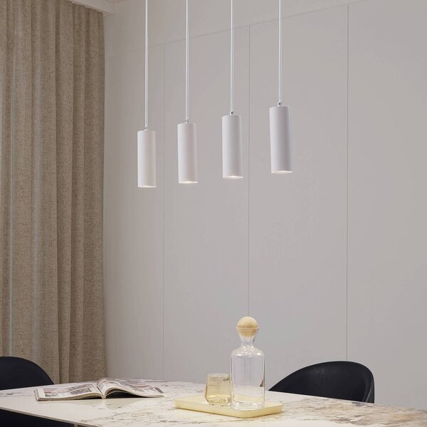 Lampa wisząca Joffrey Lindby, możliwość ściemniania, biały / opal, salon / jadalnia, metal, nowoczesny