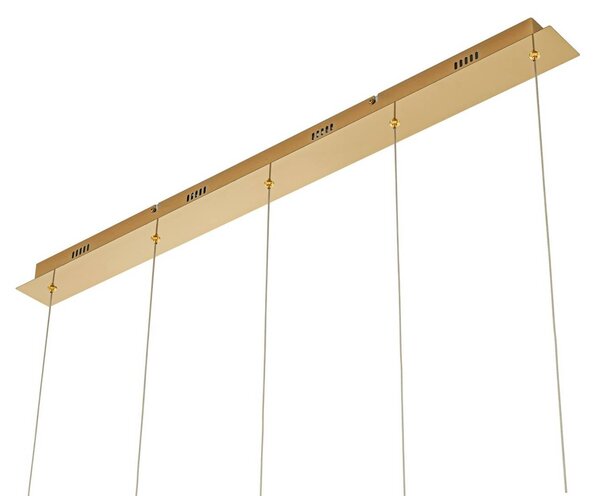 Lampa wisząca szklana Hayley Lucande, przezroczysty / transparentny, salon / jadalnia, szkło, nowoczesny