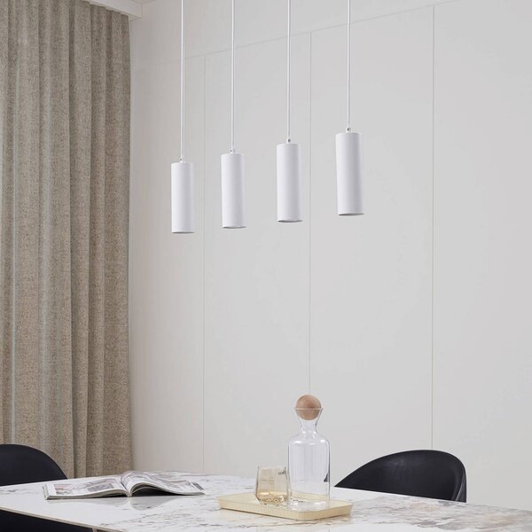 Lampa wisząca Joffrey Lindby, możliwość ściemniania, biały / opal, salon / jadalnia, metal, nowoczesny