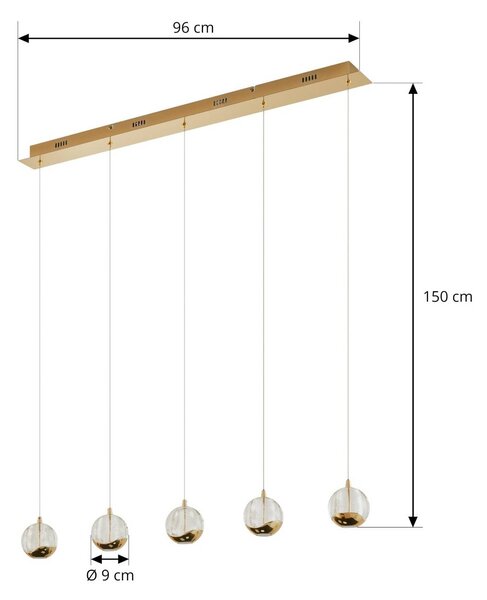 Lampa wisząca szklana Hayley Lucande, przezroczysty / transparentny, salon / jadalnia, szkło, nowoczesny