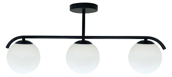 Czarna lampa sufitowa ze szklanymi kloszami S8-G11