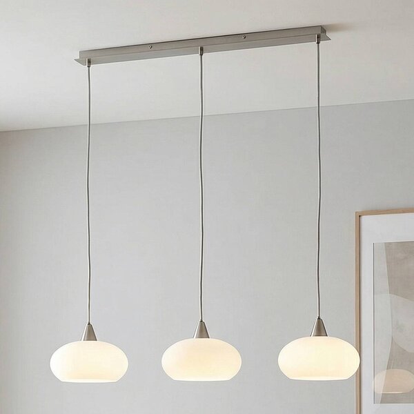 Lampa wisząca designerska Sharvil Lucande, możliwość ściemniania, biały / opal, salon / jadalnia, szkło, design