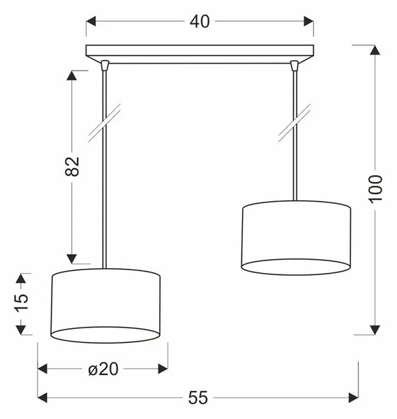 Czarna nowoczesna lampa wisząca - D254 T5-Z16
