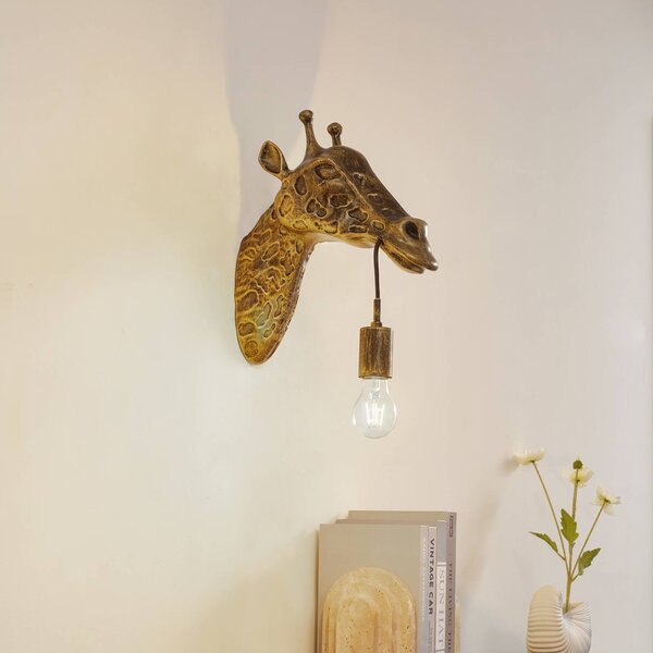 Kinkiet Nirvathia Lindby, możliwość ściemniania, mosiężny / złoty, salon / jadalnia, metal, design