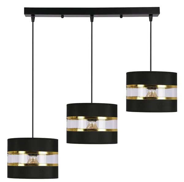 Nowoczesna potrójna czarna lampa wisząca - D255-Gronis