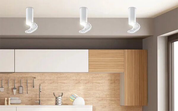 Biała nowoczesna metalowa lampa sufitowa - 3X D241 E8-B95