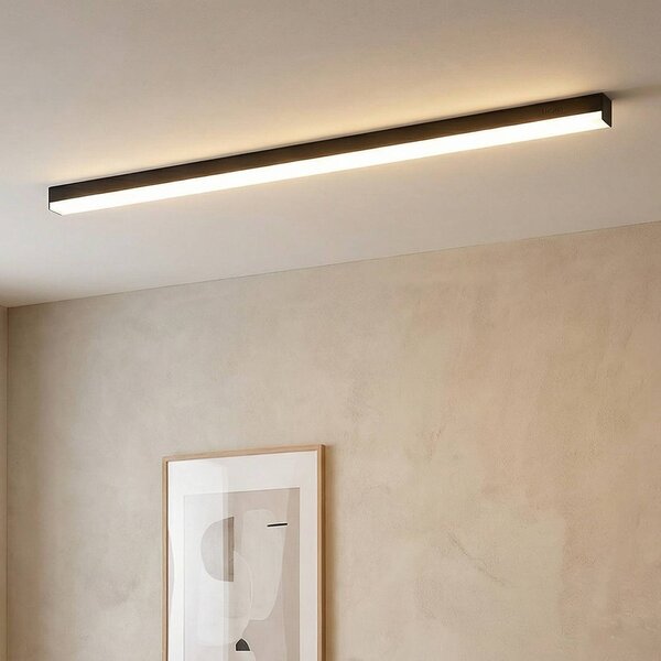 Lampa sufitowa LED Teniona Lucande, możliwość ściemniania, czarny, salon / jadalnia, aluminium, nowoczesny