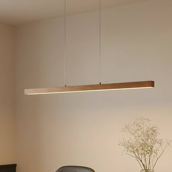 Lampa wisząca Nihalo Lucande, możliwość ściemniania, jasne drewno, salon / jadalnia, drewno, nowoczesny