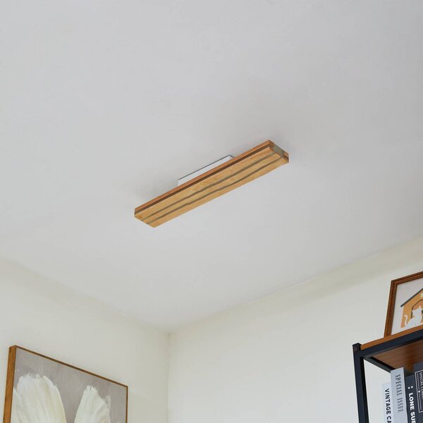 Lampa sufitowa LED Silja Lucande, jasne drewno, salon / jadalnia, drewno, nowoczesny