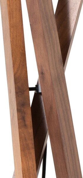 Lampa stojąca Auriane Lucande, ciemne drewno, salon / jadalnia, tkanina / materiał / jedwab, skandynawski