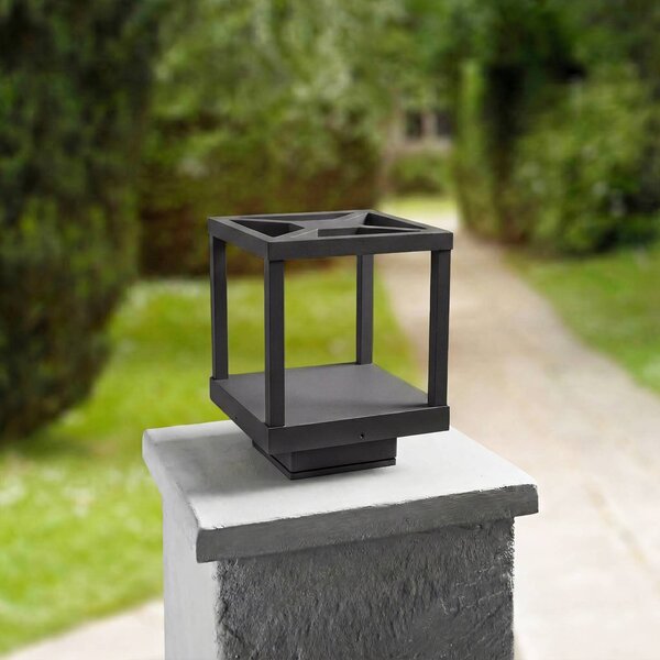 Lampa ogrodowa stojąca Lealan Lucande, czarny, aluminium, nowoczesny