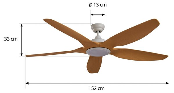 Lucande Wentylator sufitowy LED Omendo, biały, DC, cichy, CCT Omendo Lucande, możliwość ściemniania, biały / opal, salon / jadalnia, metal, nowoczesny