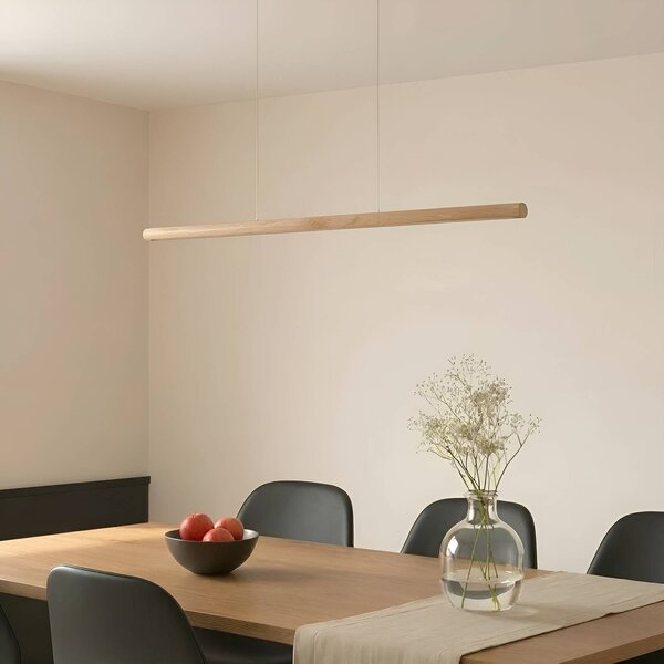 Lampa wisząca Maruta Lucande, jasne drewno, salon / jadalnia, drewno, nowoczesny