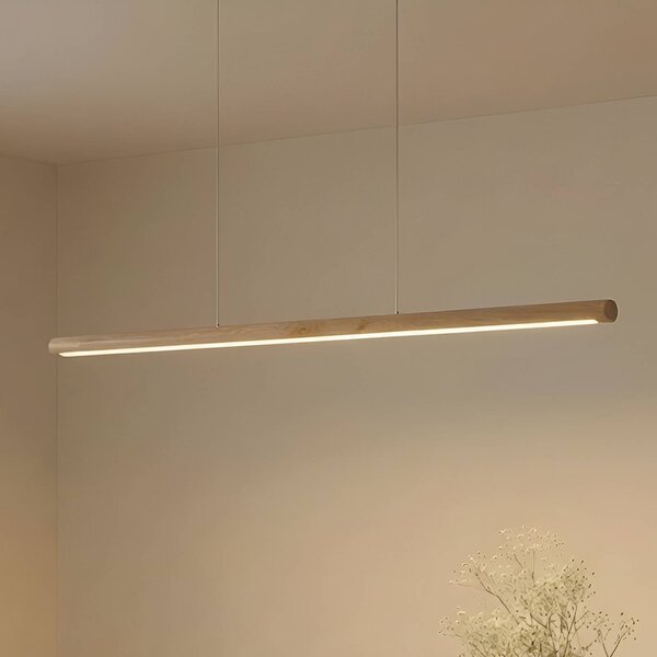 Lampa wisząca Maruta Lucande, jasne drewno, salon / jadalnia, drewno, nowoczesny