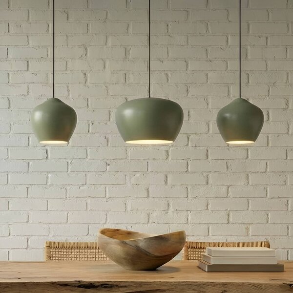 Lampa wisząca Malisa Lucande, możliwość ściemniania, zielony, salon / jadalnia, metal, skandynawski