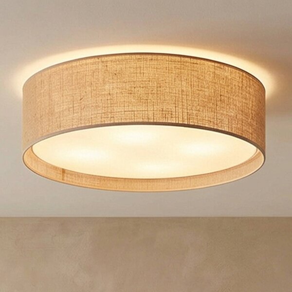Lampa sufitowa Juta TK Lighting, możliwość ściemniania, brązowy / rdzawy, salon / jadalnia, tkanina / materiał / jedwab
