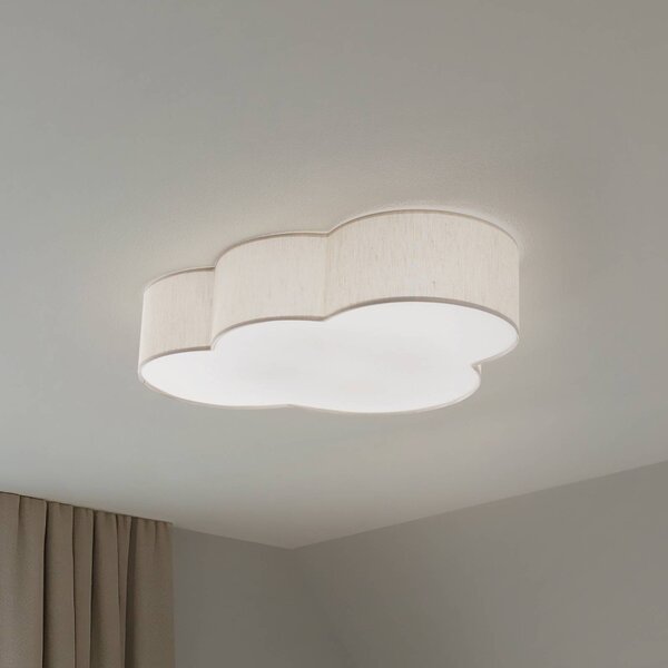 Lampa sufitowa Cloud TK Lighting, możliwość ściemniania, kremowy / amber, pokój dziecięcy, tkanina / materiał / jedwab, młodzieżowy