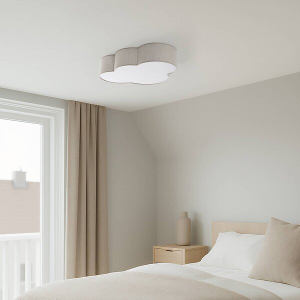 Lampa sufitowa Cloud TK Lighting, możliwość ściemniania, kremowy / amber, pokój dziecięcy, tkanina / materiał / jedwab, młodzieżowy
