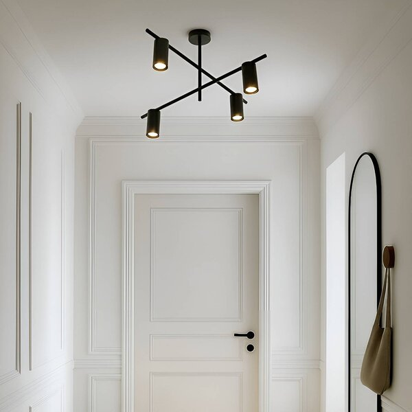 Lampa sufitowa Marilou Lindby, możliwość ściemniania, czarny, salon / jadalnia, metal, nowoczesny