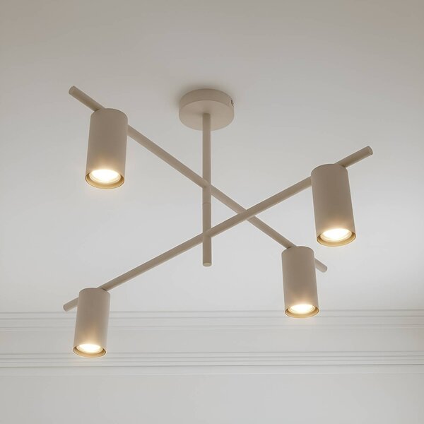 Lampa sufitowa Marilou Lindby, możliwość ściemniania, kremowy / amber, salon / jadalnia, metal, nowoczesny