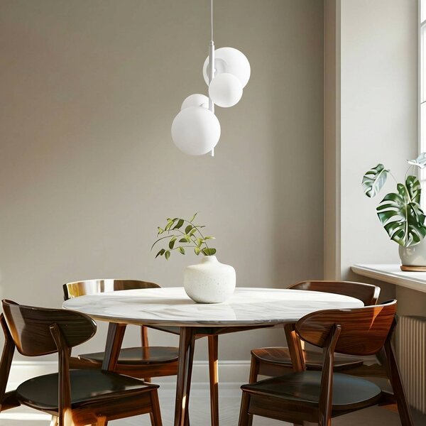 Lampa wisząca Dione ALDEX, możliwość ściemniania, biały / opal, salon / jadalnia, szkło, nowoczesny