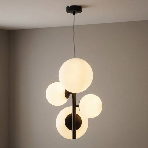 Lampa wisząca Dione ALDEX, możliwość ściemniania, czarny, salon / jadalnia, szkło, nowoczesny