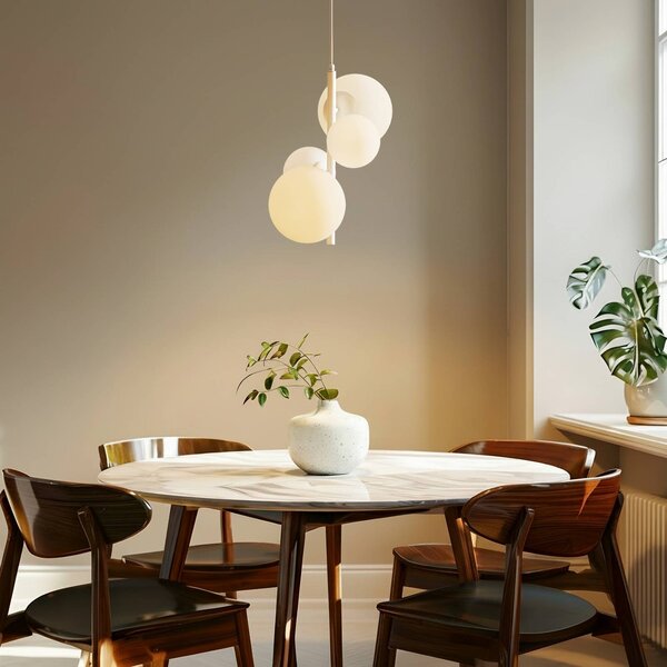 Lampa wisząca Dione ALDEX, możliwość ściemniania, biały / opal, salon / jadalnia, szkło, nowoczesny