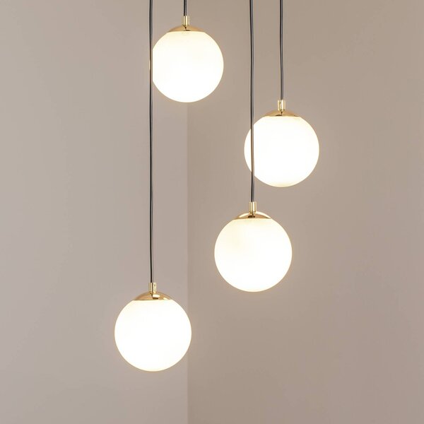 Lampa wisząca szklana Glassy Euluna, możliwość ściemniania, czarny, salon / jadalnia, szkło, nowoczesny