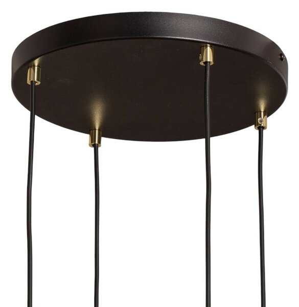 Lampa wisząca szklana Glassy Euluna, możliwość ściemniania, czarny, salon / jadalnia, szkło, nowoczesny