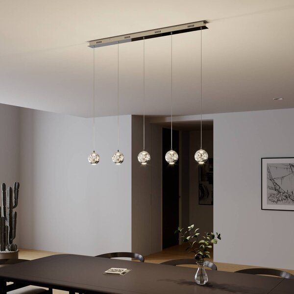 Lampa wisząca szklana Hayley Lucande, przezroczysty / transparentny, salon / jadalnia, szkło, nowoczesny
