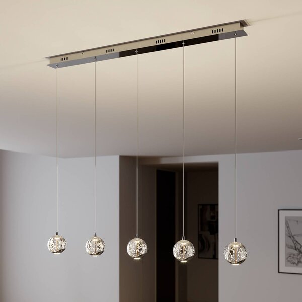 Lampa wisząca szklana Hayley Lucande, przezroczysty / transparentny, salon / jadalnia, szkło, nowoczesny