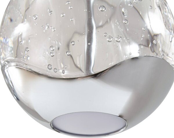 Lampa wisząca szklana Hayley Lucande, przezroczysty / transparentny, salon / jadalnia, szkło, nowoczesny