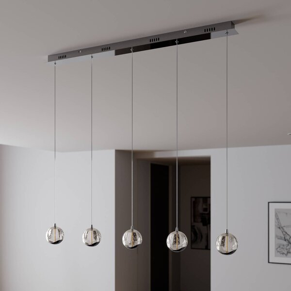 Lampa wisząca szklana Hayley Lucande, przezroczysty / transparentny, salon / jadalnia, szkło, nowoczesny