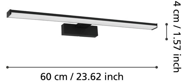 EGLO Kinkiet Pandella 1, czarny, łazienka, aluminium, nowoczesny