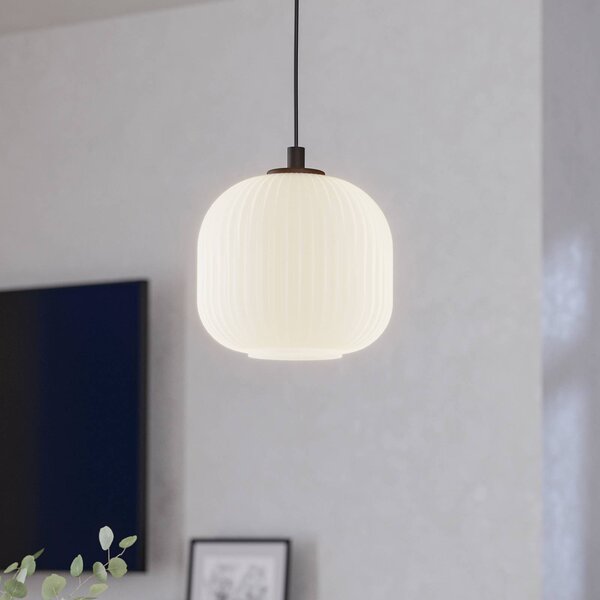 EGLO Lampa wisząca szklana Mantunalle, możliwość ściemniania, biały / opal, salon / jadalnia, szkło, skandynawski