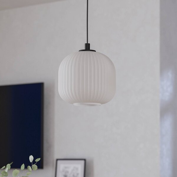 EGLO Lampa wisząca szklana Mantunalle, możliwość ściemniania, biały / opal, salon / jadalnia, szkło, skandynawski