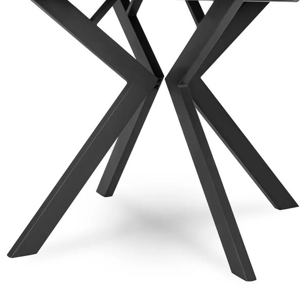 Okrągły czarny rozkładany stół w stylu loft E8-P61