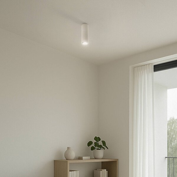Lampa sufitowa Karbon SOLLUX LIGHTING, możliwość ściemniania, kremowy / amber, salon / jadalnia, aluminium, nowoczesny