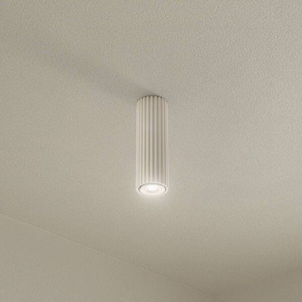Lampa sufitowa Karbon SOLLUX LIGHTING, możliwość ściemniania, kremowy / amber, salon / jadalnia, aluminium, nowoczesny