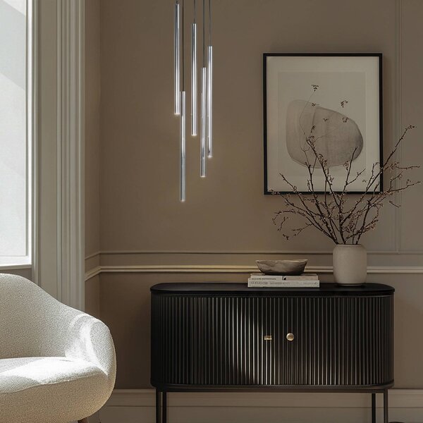 Lampa wisząca Sopel Lux SIGMA, możliwość ściemniania, aluminiowy / szary / cynkowy, salon / jadalnia, metal, nowoczesny