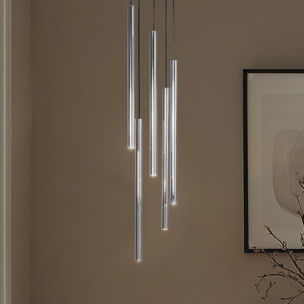 Lampa wisząca Sopel Lux SIGMA, możliwość ściemniania, aluminiowy / szary / cynkowy, salon / jadalnia, metal, nowoczesny