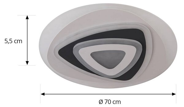 Lampa sufitowa LED Rebeka Lindby, możliwość ściemniania, biały / opal, salon / jadalnia, tworzywo sztuczne, nowoczesny