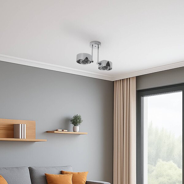 Lampa sufitowa Mado Argon, możliwość ściemniania, chromowy / srebrny, łazienka, metal, nowoczesny
