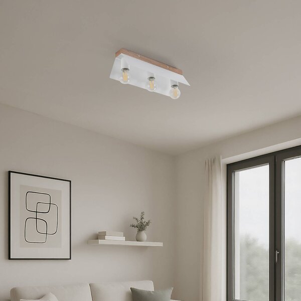 Lampa sufitowa Esme Lamkur, możliwość ściemniania, biały / opal, salon / jadalnia, metal, nowoczesny