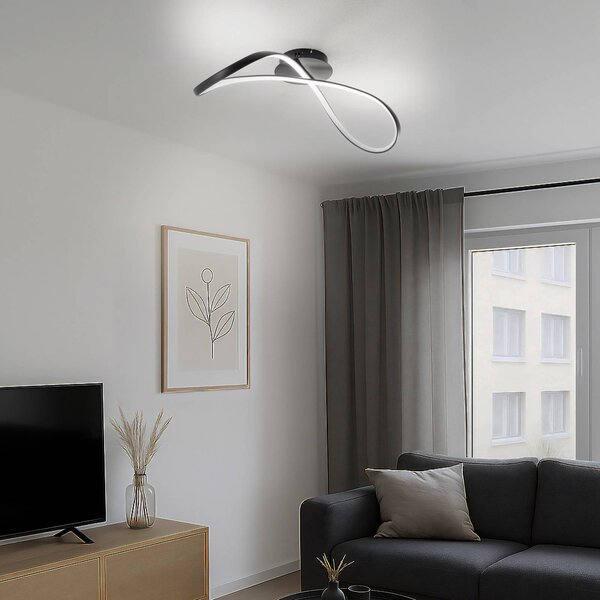 Lampa sufitowa LED Infinity Milagro Lighting, czarny, salon / jadalnia, metal, nowoczesny