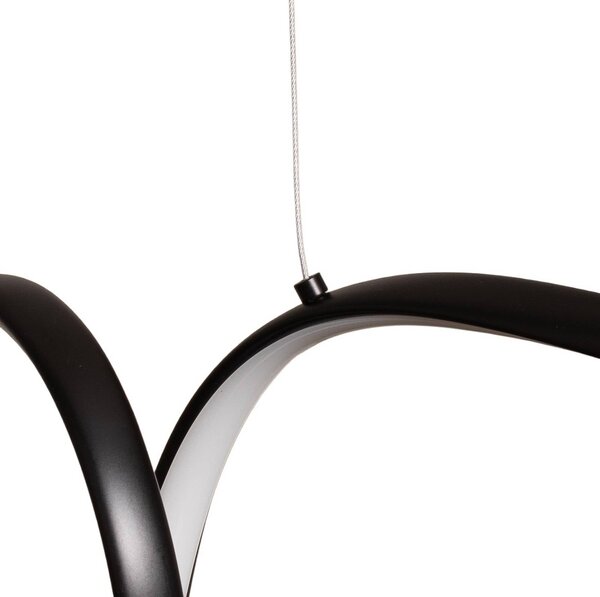 Lampa wisząca Loop Milagro Lighting, czarny, salon / jadalnia, metal, nowoczesny