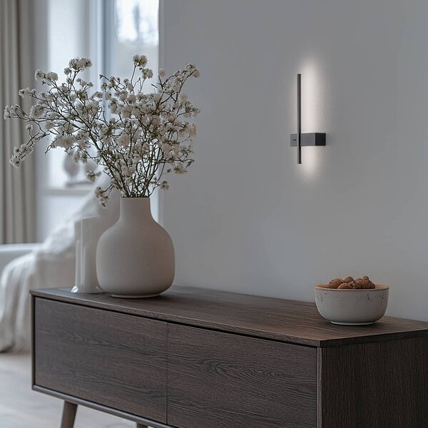 Kinkiet LED Vision Milagro Lighting, czarny, salon / jadalnia, metal, nowoczesny