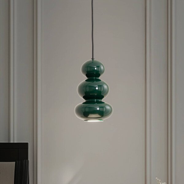 Lampa wisząca Oman Argon, możliwość ściemniania, zielony, salon / jadalnia, szkło